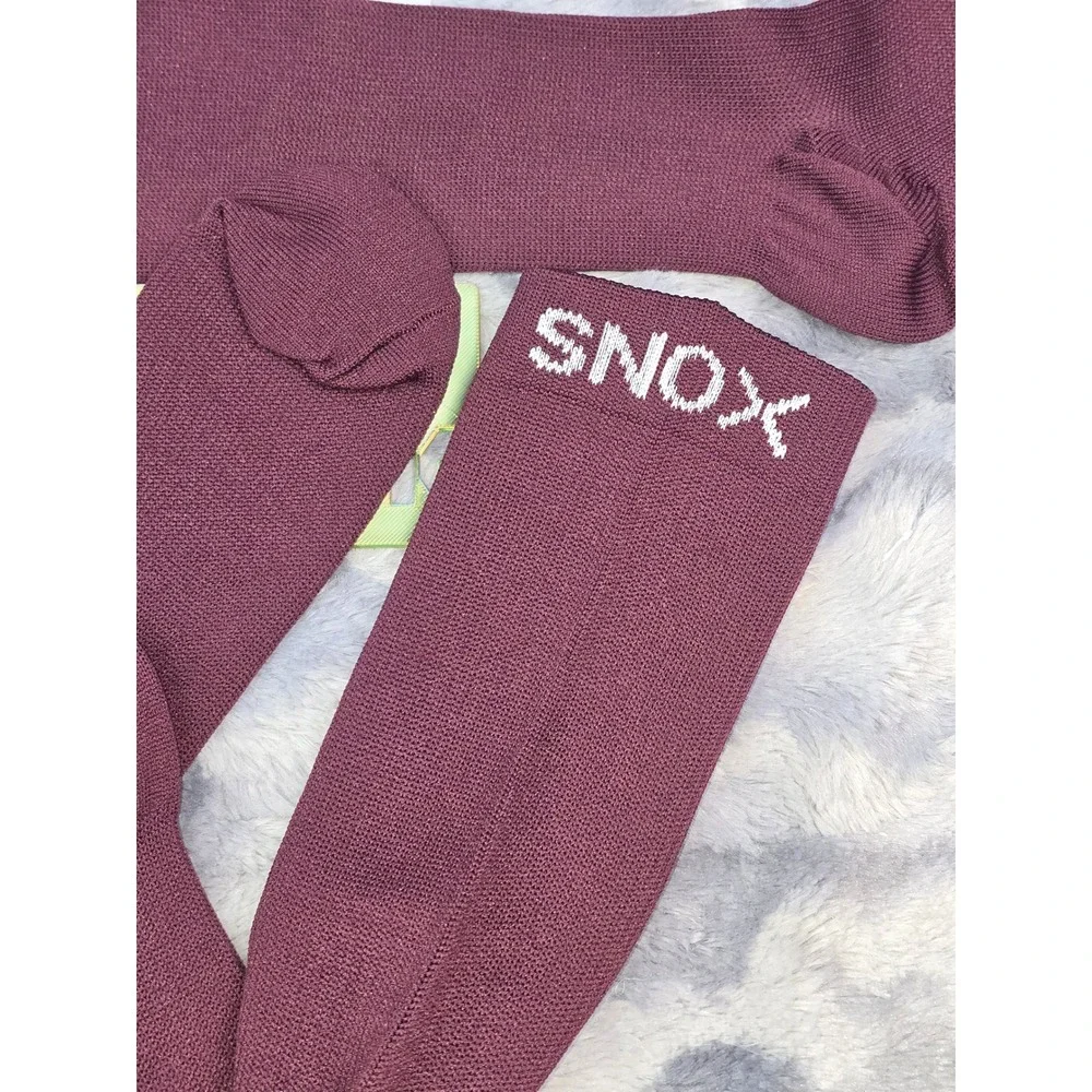 NWT SNOX Compression Socks Burgundy Knee High Women L/XL
